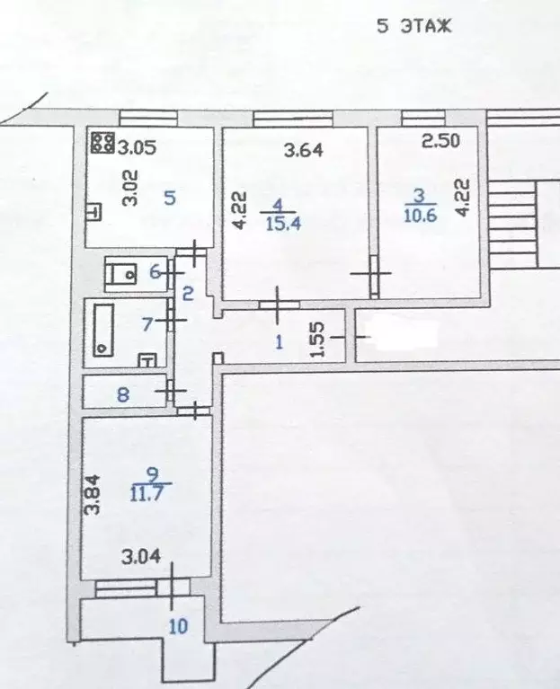Квартира, 3 комнаты, 61.4 м - Фото 1