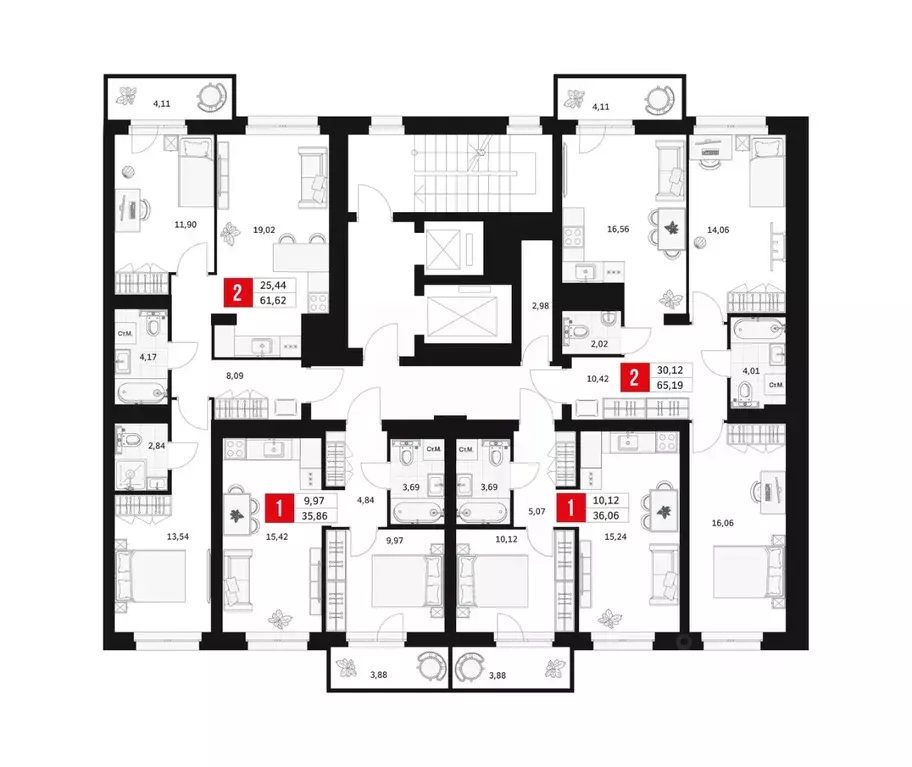 2-к кв. Башкортостан, Уфа ул. Большая Московская, 11 (61.62 м) - Фото 2