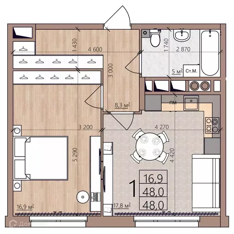 1-к кв. Рязанская область, Рязань пос. Шпалозавода, Окская Стрелка ... - Фото 2