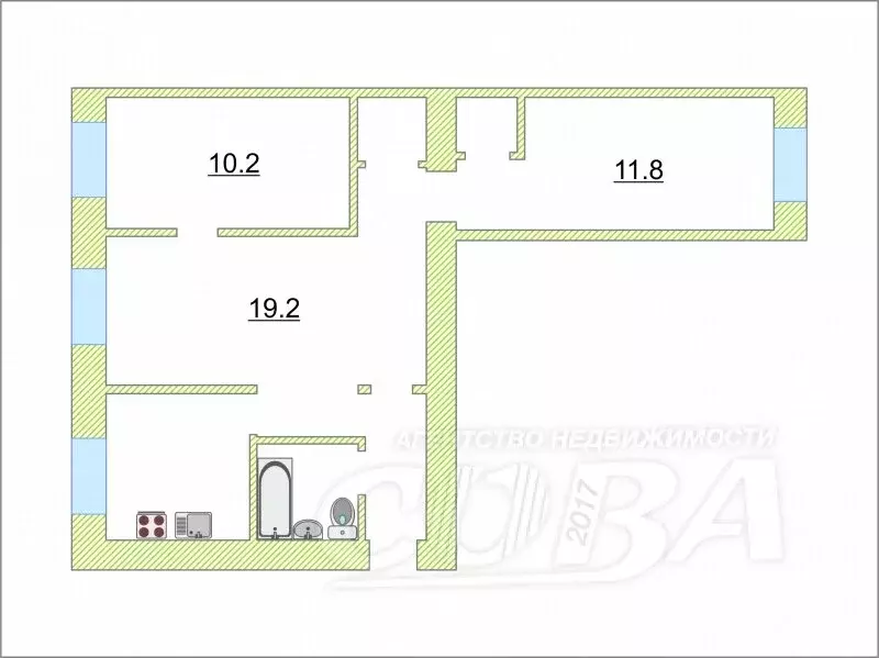 3-комнатная квартира: Тюмень, улица Червишевский Тракт, 78 (55.6 м) - Фото 2