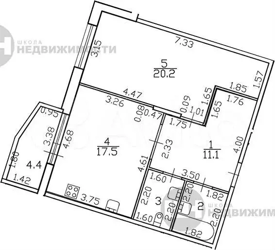 2-к. квартира, 57,6 м, 2/8 эт. - Фото 0