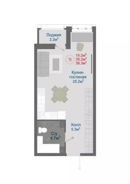 1-к кв. Воронежская область, Новоусманский район, пос. Отрадное ул. ... - Фото 0