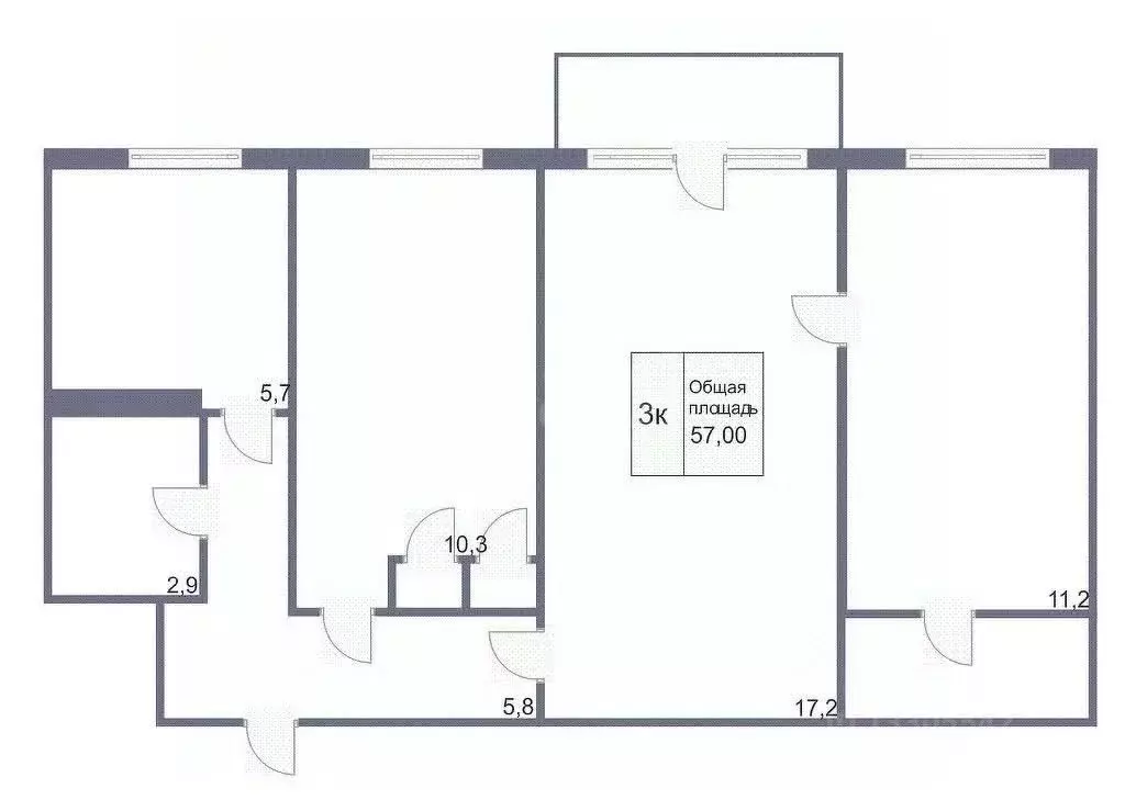 3-к кв. Кемеровская область, Кемерово ул. Веры Волошиной, 6А (56.8 м) - Фото 1
