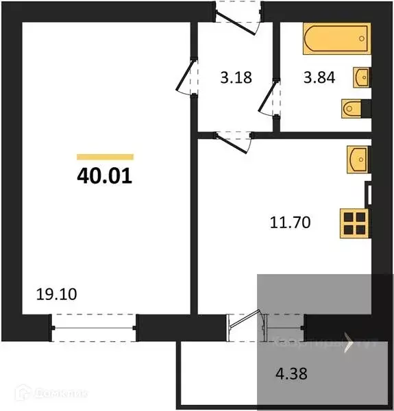 Продаётся 1-к квартира, 40.01 м - Фото 0