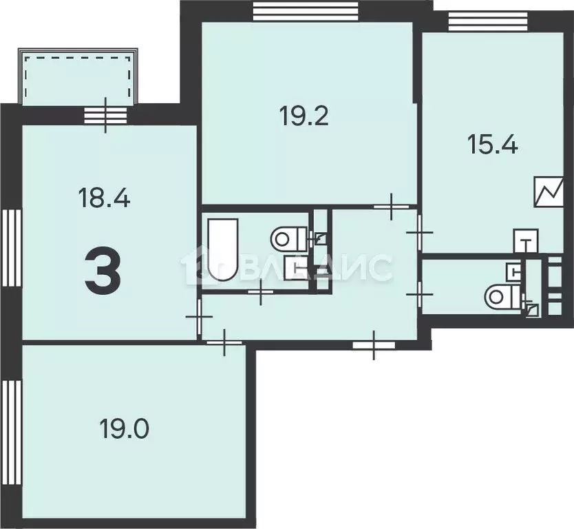 3-комнатная квартира: Москва, Лодочная улица, 11 (86.7 м) - Фото 0