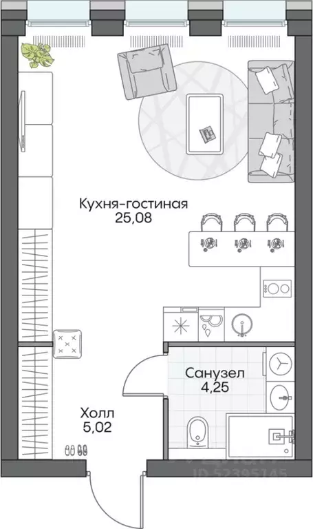 Студия Москва Автозаводская ул., 24К1 (34.5 м) - Фото 0