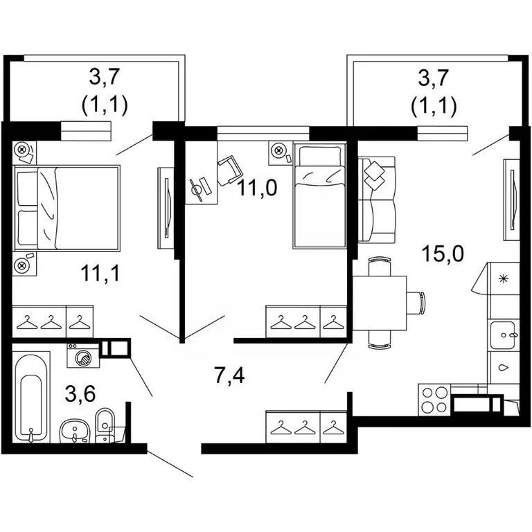 2-к кв. Краснодарский край, Сочи пос. Кудепста,  (50.3 м) - Фото 0