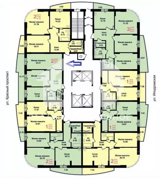 2-к кв. Новосибирская область, Новосибирск Линейная ул., 53/1 (65.2 м) - Фото 1