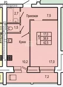 1-к кв. Орловская область, Орел ул. Родзевича-Белевича, 5/1 (42.7 м) - Фото 2