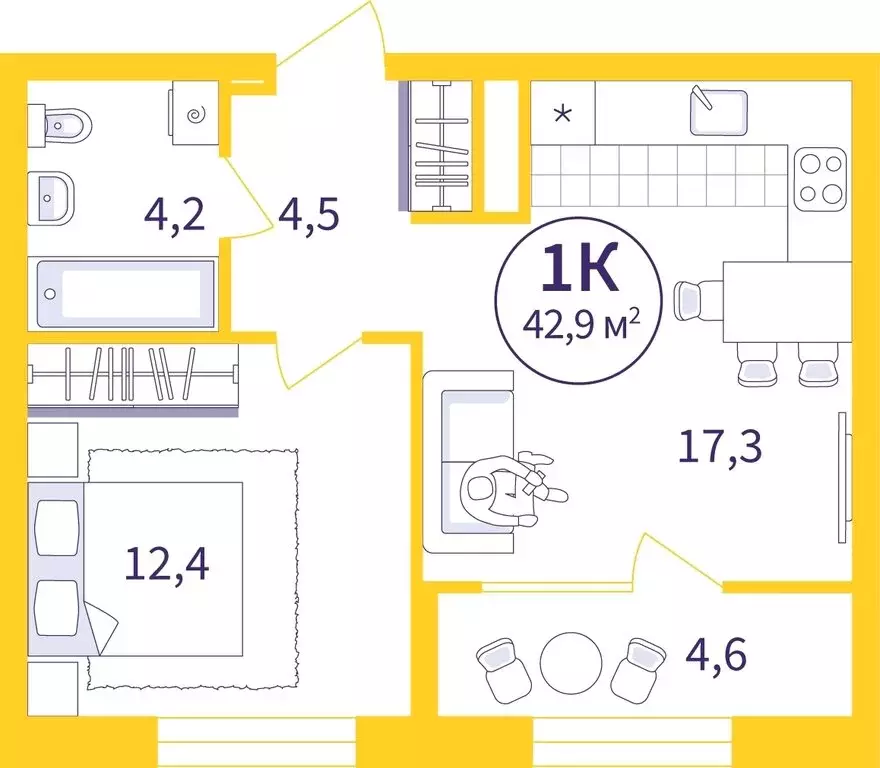 1-комнатная квартира: Екатеринбург, улица 22-го Партсъезда, 5 (40.58 ... - Фото 0