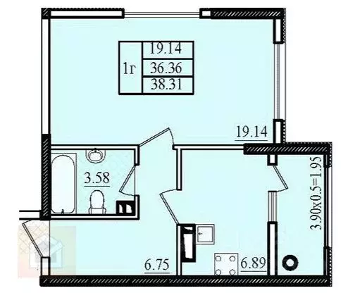 1-к кв. Крым, Евпатория ул. Чапаева, 28Г (38.31 м) - Фото 1