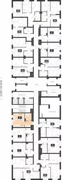 Квартира-студия, 25,4 м, 1/25 эт. - Фото 1