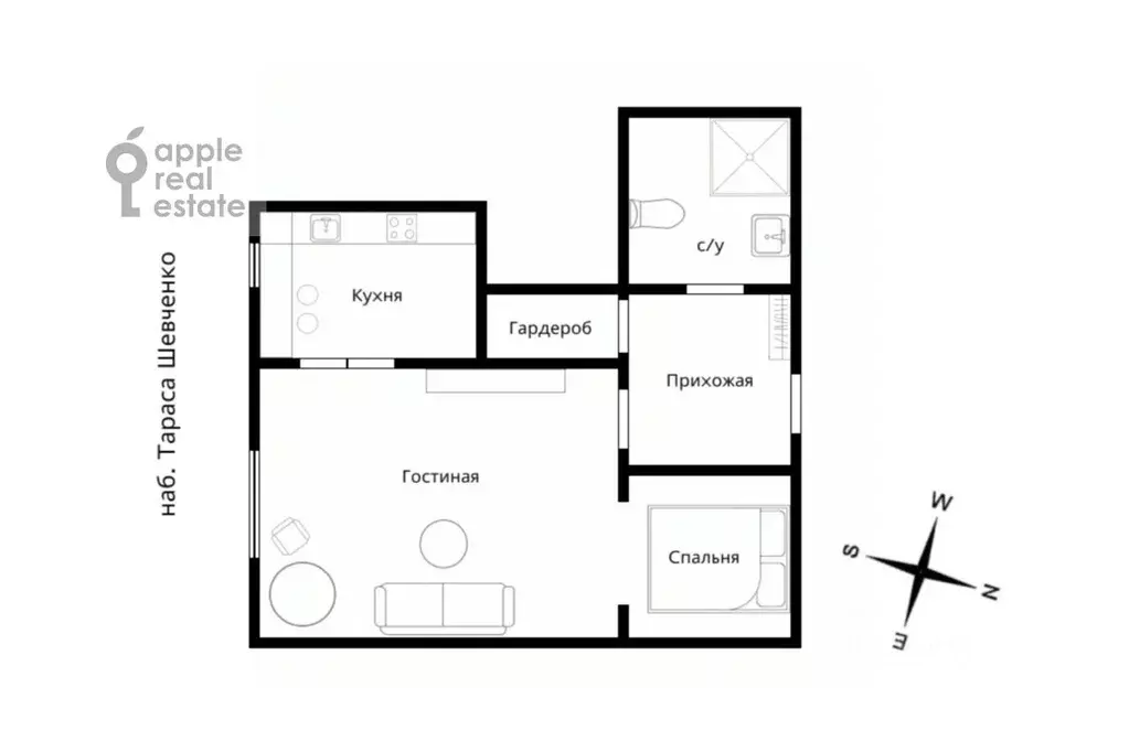 Студия Москва Кутузовский просп., 24 (40.0 м) - Фото 2