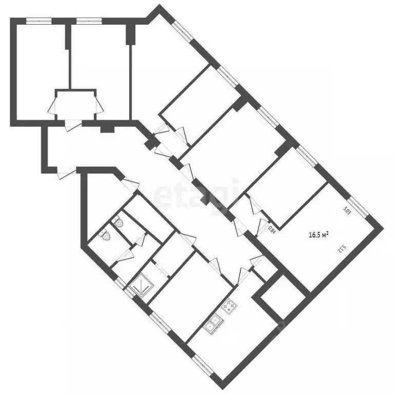 Комната Санкт-Петербург просп. Стачек, 46 (16.5 м) - Фото 1