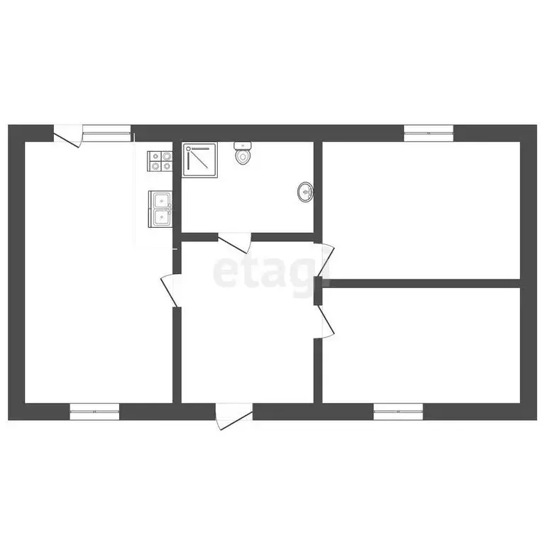 Дом в Сосновый Бор, улица Дружбы (58.7 м) - Фото 1