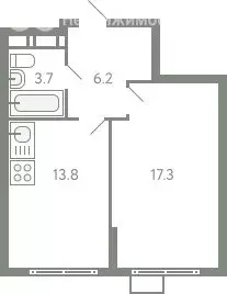 1-комнатная квартира: посёлок городского типа Молоково, жилой комплекс ... - Фото 1