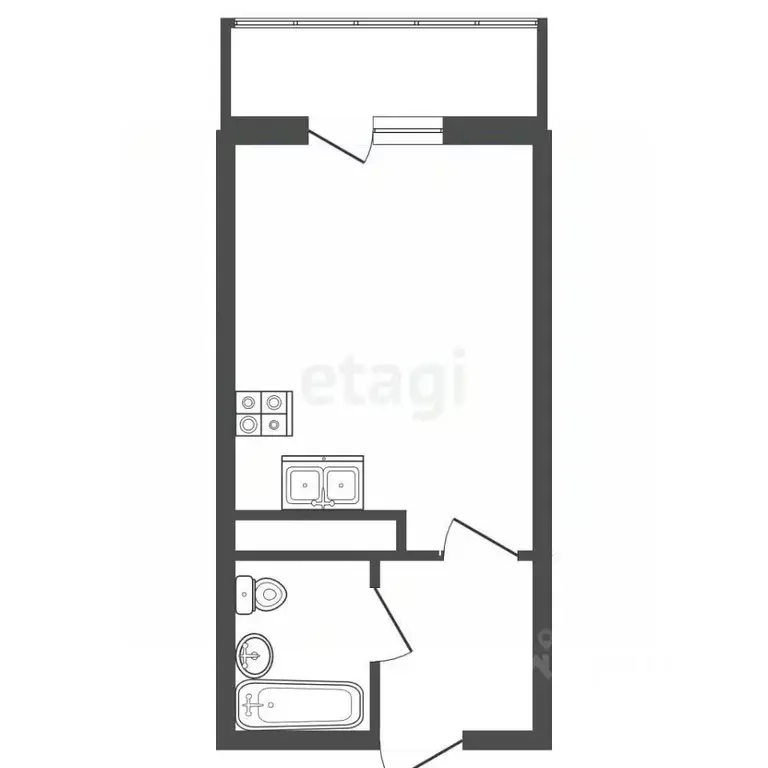 Студия Санкт-Петербург ул. Русановская, 20к3 (22.0 м) - Фото 2