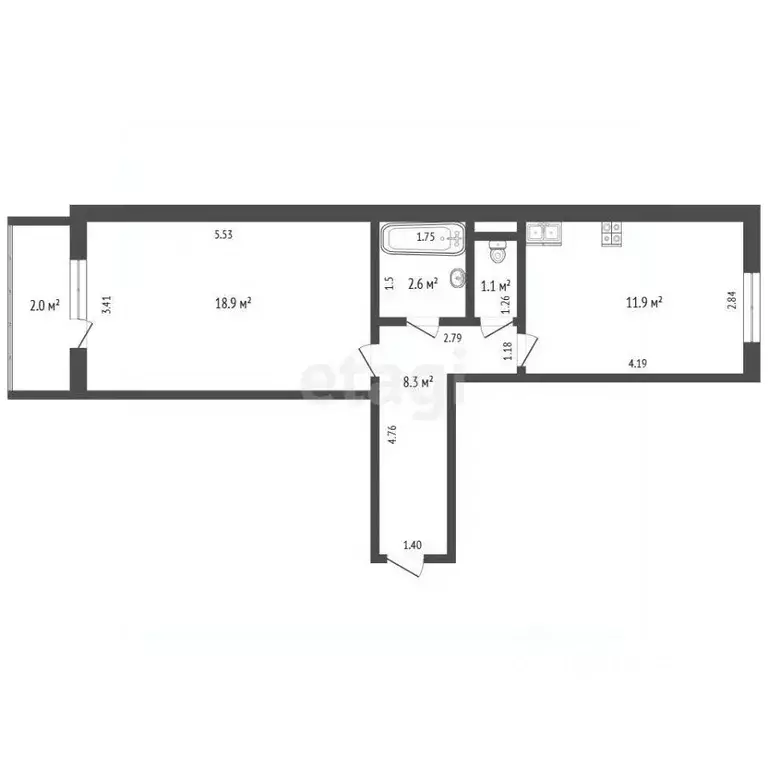 1-к кв. Мордовия, Саранск Мордовская ул., 14 (42.8 м) - Фото 2