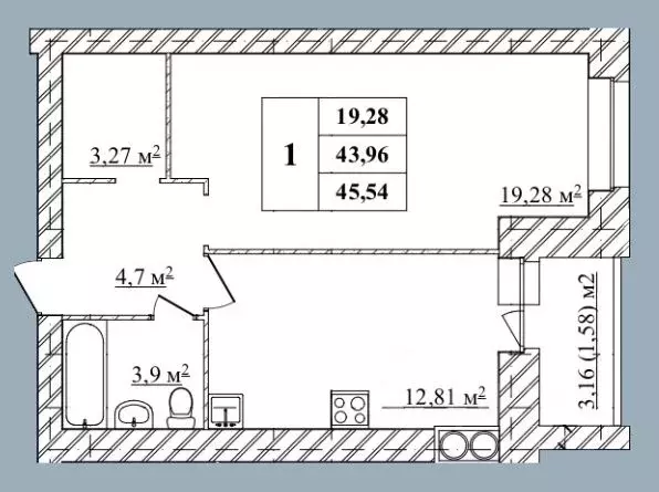 1-к кв. Ярославская область, Ярославль проезд 2-й Брагинский, 18 ... - Фото 2