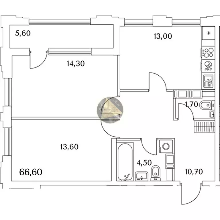 2-комнатная квартира: Санкт-Петербург, Планерная улица, 99 (66.6 м) - Фото 1
