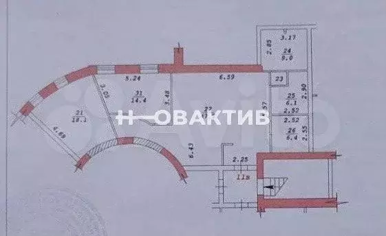 3-к. квартира, 102,2 м, 2/2 эт. - Фото 0