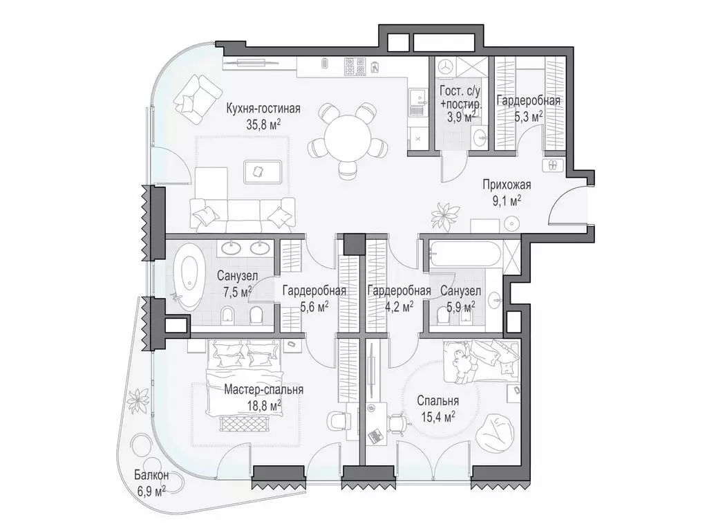 2-комнатная квартира: Москва, Большой Толмачёвский переулок, 5с1 ... - Фото 1