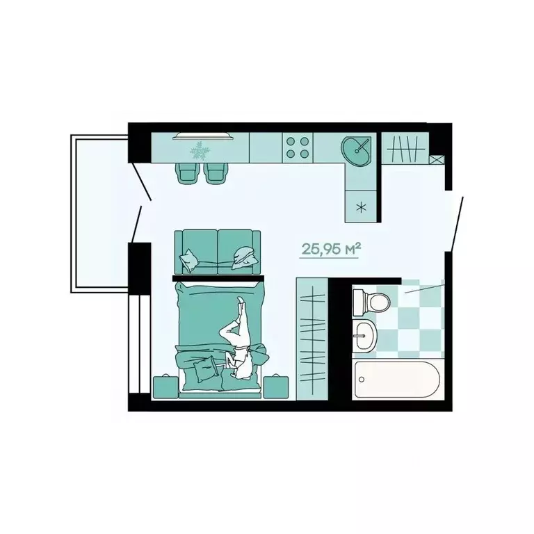 1-к кв. Приморский край, Владивосток ул. Грязелечебница (27.58 м) - Фото 1