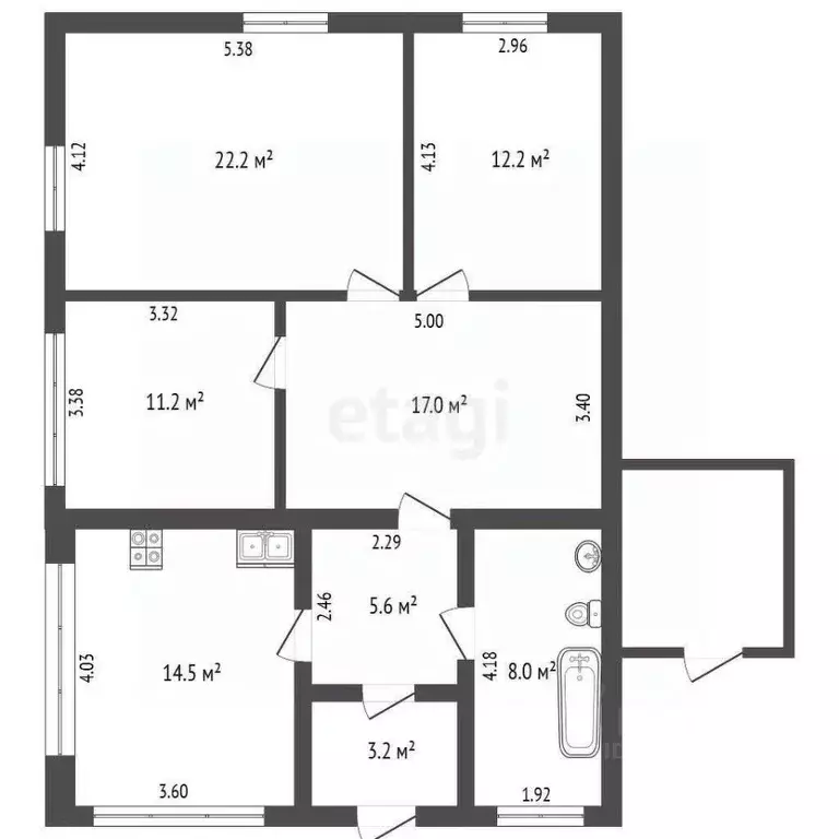 Дом в Ямало-Ненецкий АО, Ноябрьск пос. Самострой, ул. Березовая, 9 (94 ... - Фото 2