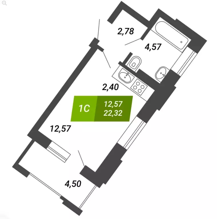 Продаётся квартира-студия, 22.3 м - Фото 0