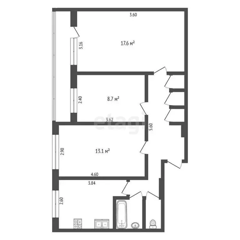 3-комнатная квартира: Калуга, улица Ленина, 68/8 (62.3 м) - Фото 1