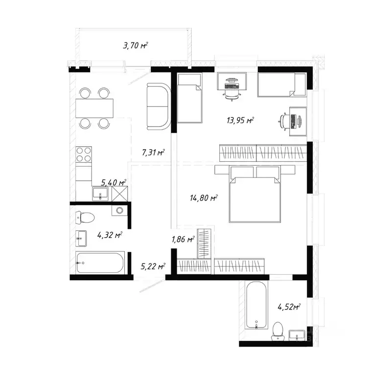 3-к кв. Иркутская область, Иркутск ул. Баррикад (61.08 м) - Фото 1