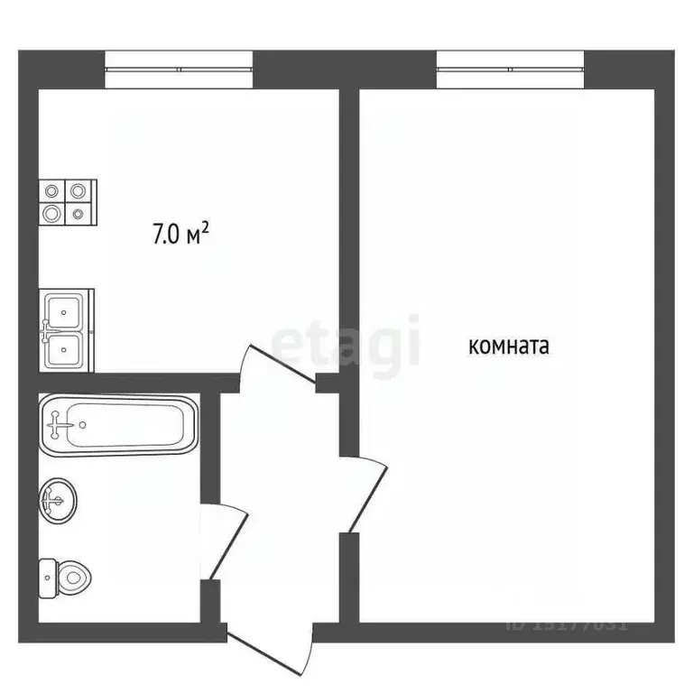 1-к кв. Ямало-Ненецкий АО, Муравленко ул. Ленина, 6 (32.5 м) - Фото 0