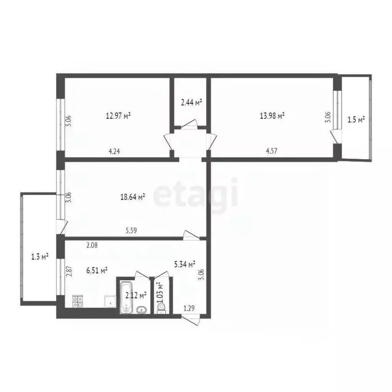 3-к кв. Мордовия, Саранск Гожувская ул., 20 (64.1 м) - Фото 0