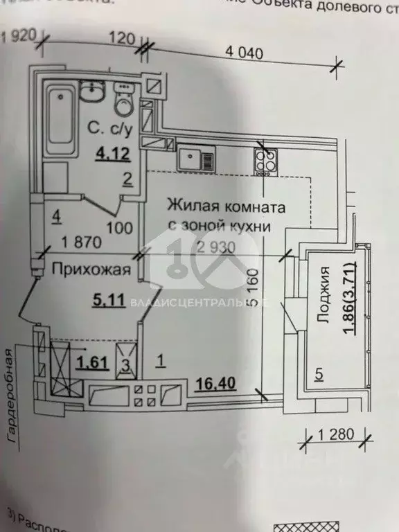 Студия Новосибирская область, Новосибирск ул. Титова, 252/2 (26.7 м) - Фото 2