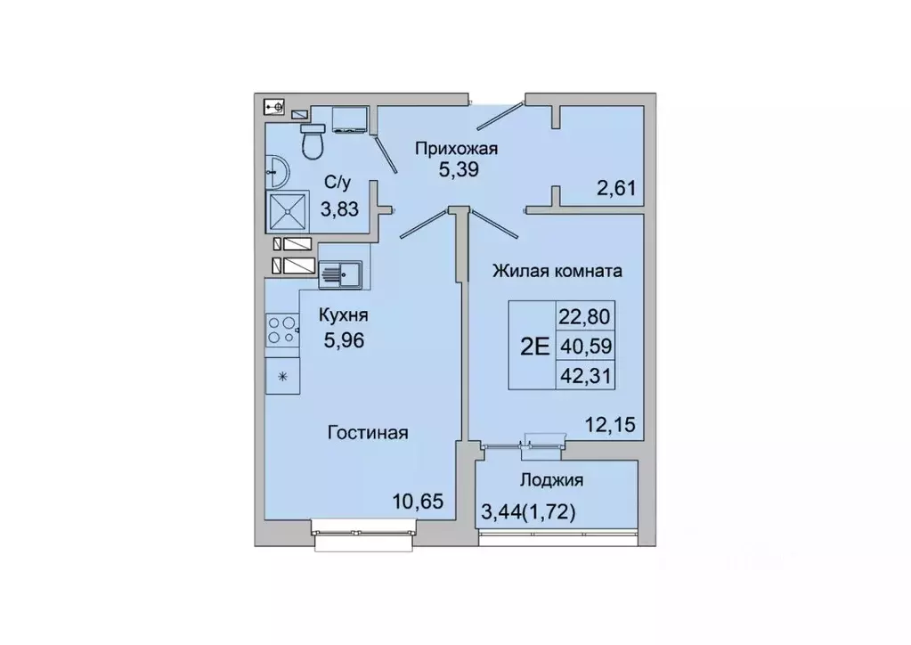 2-к кв. Ростовская область, Батайск ул. Булгакова, 11 (42.31 м) - Фото 0