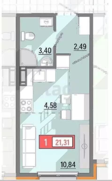 Квартира-студия: Ярославль, Шандорная улица, 14 (21.3 м) - Фото 0