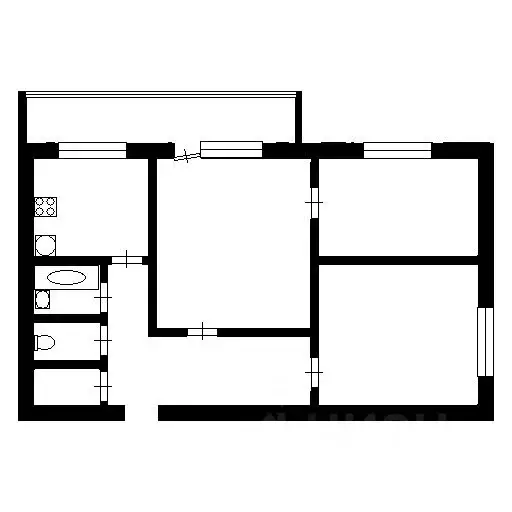 3-к кв. Иркутская область, Ангарск 95-й кв-л, 8 (55.3 м) - Фото 1