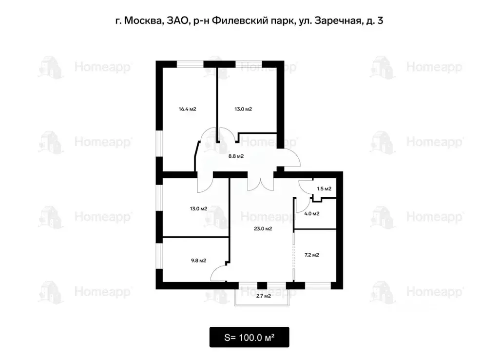 4-к кв. Москва ул. Заречная, 3 (100.0 м) - Фото 2