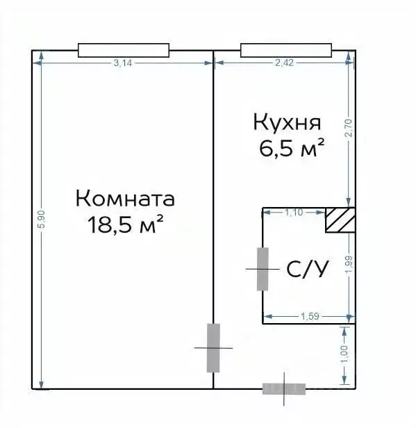 1-к кв. Москва Ярославское ш., 6К2 (34.2 м) - Фото 1