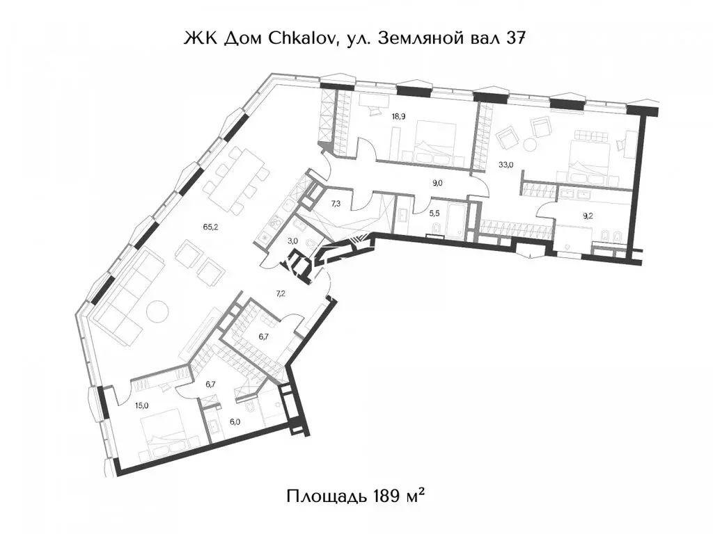 4-комнатная квартира: Москва, площадь Курского Вокзала, 1 (189 м) - Фото 0