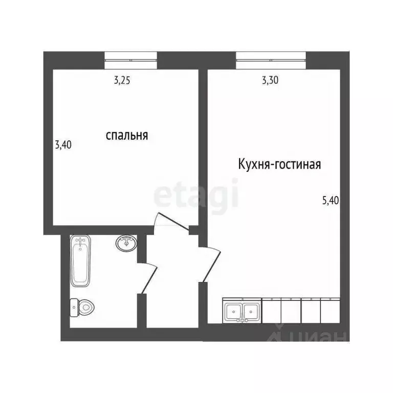 2-к кв. Коми, Ухта Советская ул., 3к2 (28.8 м) - Фото 1