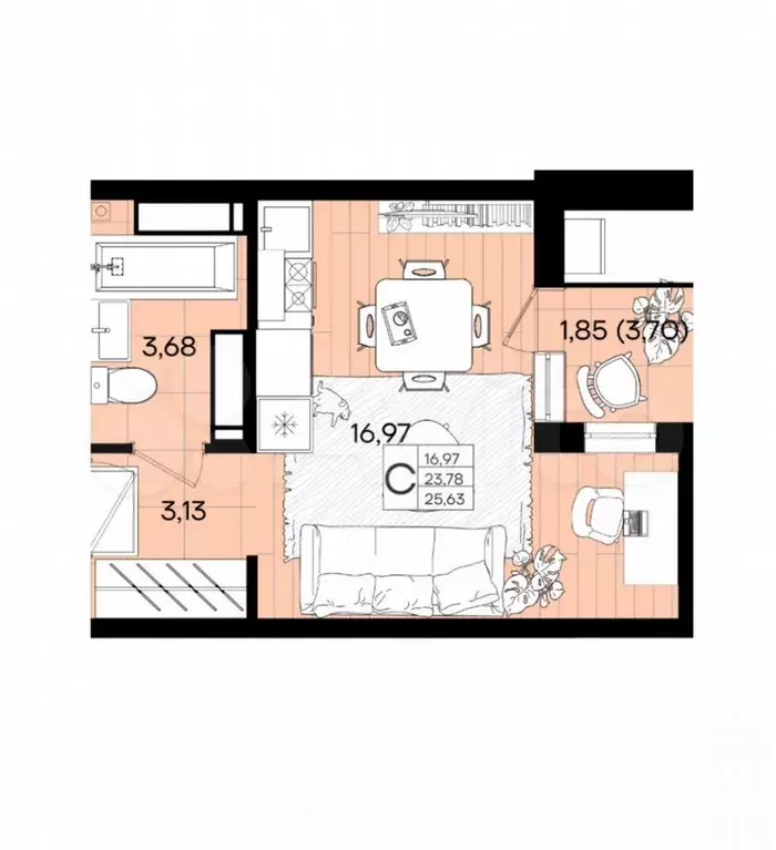 Квартира-студия, 25 м, 2/18 эт. - Фото 0