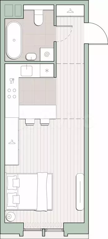 Квартира-студия, 32,4 м, 5/12 эт. - Фото 0