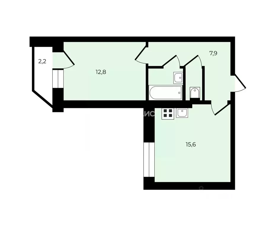 1-к кв. Санкт-Петербург ул. Орджоникидзе, 52 (40.5 м) - Фото 2