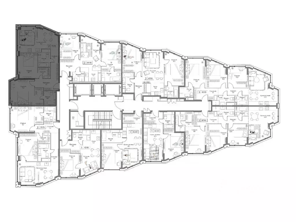 2-к кв. Москва Дрим Рива жилой комплекс (79.7 м) - Фото 2