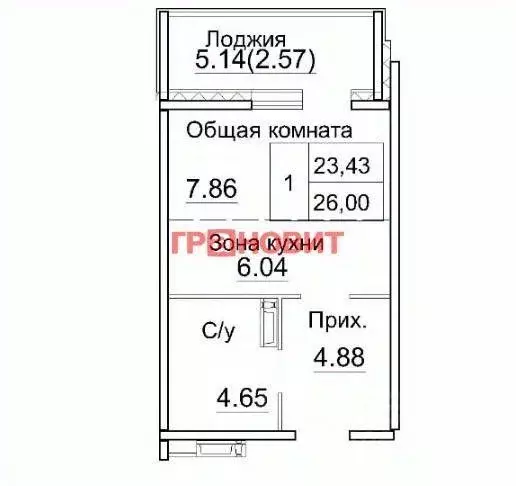 Квартира, студия, 28.2 м - Фото 0