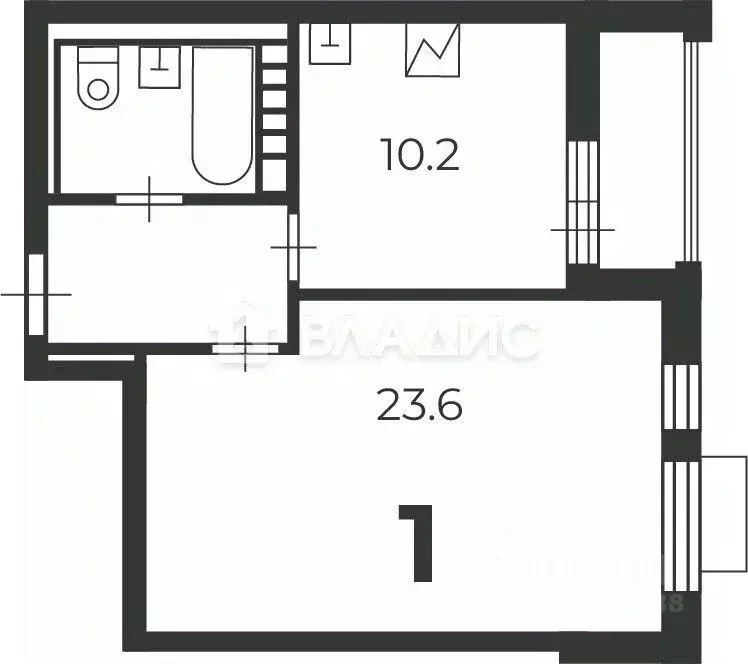 1-к кв. Москва Родниковая ул., 4А (43.0 м) - Фото 2