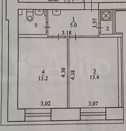 2-к. квартира, 35 м, 3/9 эт. - Фото 1