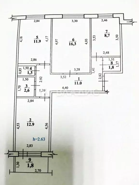 3-к кв. Башкортостан, Стерлитамак Солнечный мкр, ул. Юрматинская, 1 ... - Фото 2