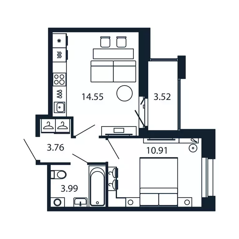 1-комнатная квартира: городской посёлок Новоселье, Центральная улица, ... - Фото 1